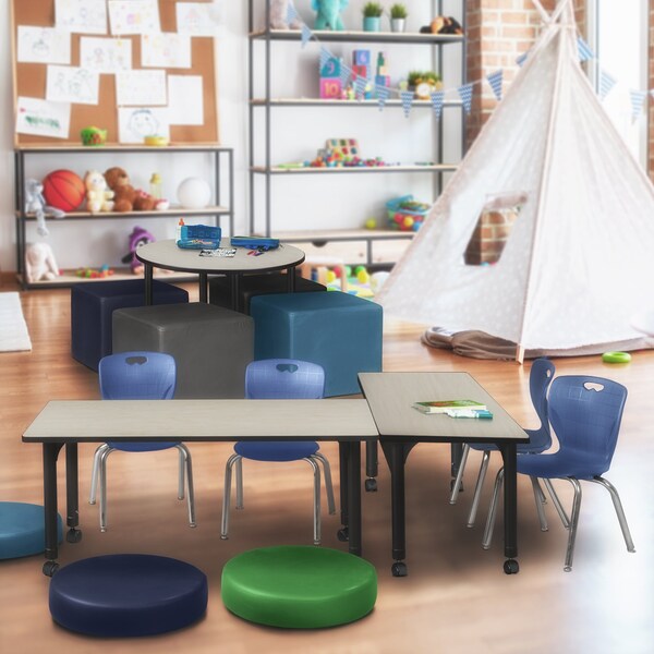 Tables > Height Adjustable > Rectangular Mobile Tables, 66 X 24 X 23-34, Wood|Metal Top