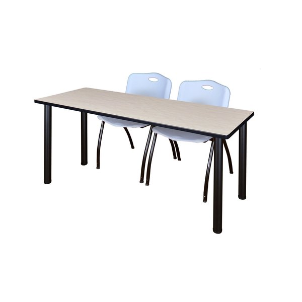 Rectangle Tables > Training Tables > Kee Table & Chair Sets, 66 X 24 X 29, Wood|Metal|Plastic Top