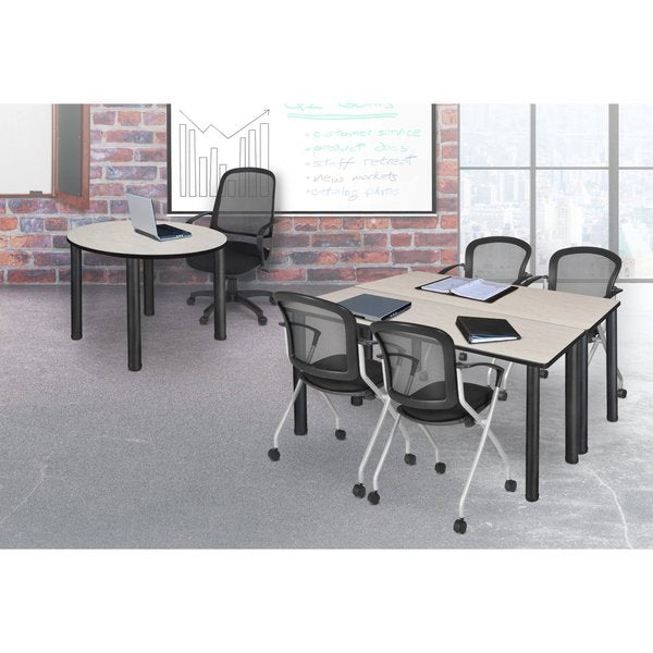 Rectangle Tables > Training Tables > Kee Training Tables, 66 X 24 X 29, Wood|Metal Top, Maple