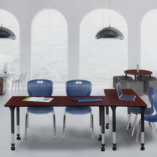 Tables > Height Adjustable > Rectangular Mobile Table & Chair Sets, 66 X 30 X 23-34