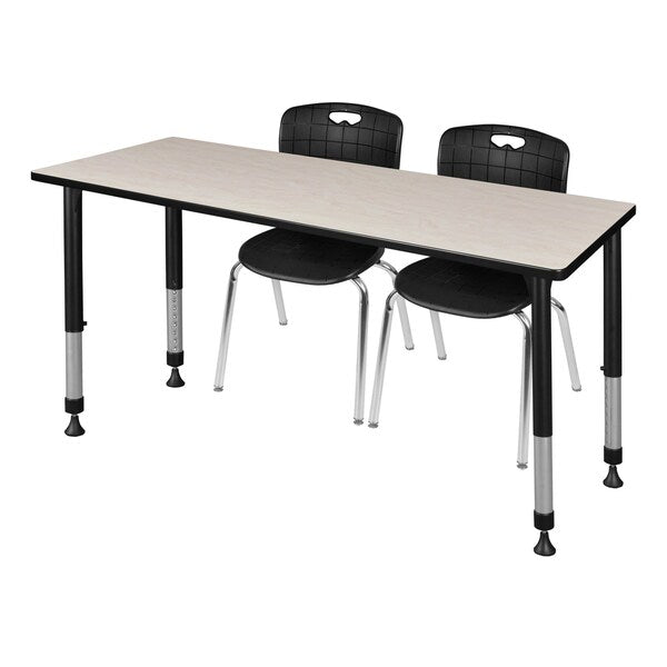 Tables > Height Adjustable > Rectangular Table & Chair Sets, 66 X 30 X 23-34