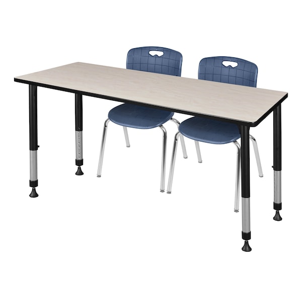 Tables > Height Adjustable > Rectangular Table & Chair Sets, 66 X 30 X 23-34