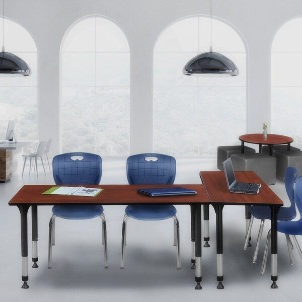 Tables > Height Adjustable > Rectangular Classroom Tables, 72 X 24 X 23-34, Wood|Metal Top