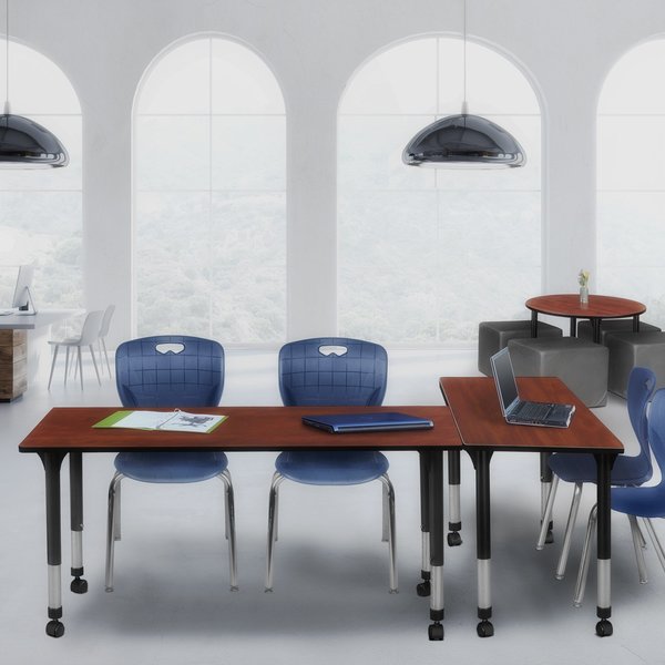 Tables > Height Adjustable > Rectangular Mobile Table & Chair Sets, 72 X 24 X 23-34