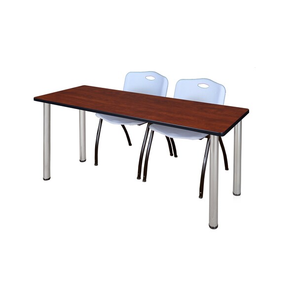 Rectangle Tables > Training Tables > Kee Table & Chair Sets, 72 X 24 X 29, Wood|Metal|Plastic Top