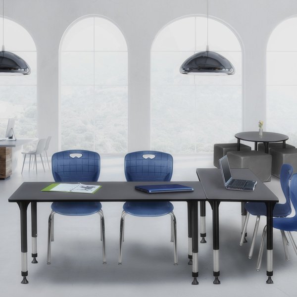 Tables > Height Adjustable > Rectangular Classroom Tables, 72 X 24 X 23-34, Wood|Metal Top