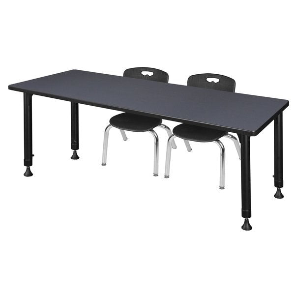 Tables > Height Adjustable > Rectangular Mobile Table & Chair Sets, 72 X 24 X 23-34