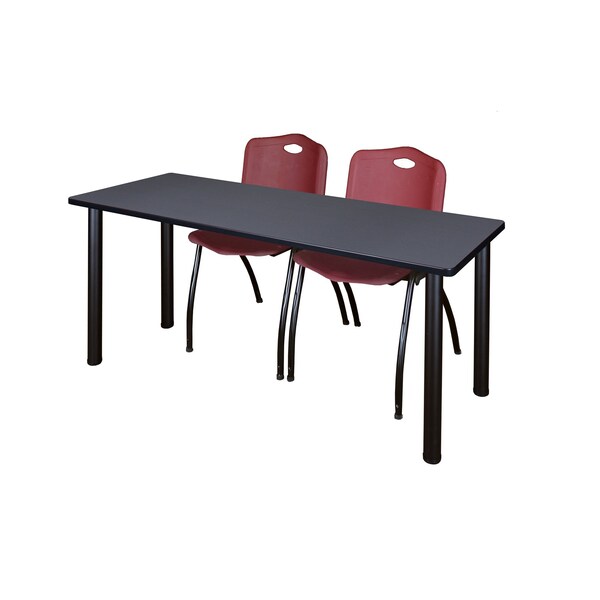 Rectangle Tables > Training Tables > Kee Table & Chair Sets, 72 X 24 X 29, Wood|Metal|Plastic Top