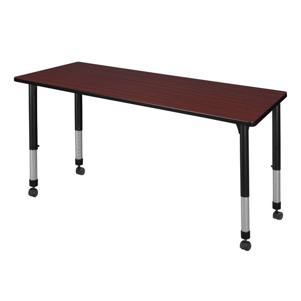 Tables > Height Adjustable > Rectangular Mobile Tables, 72 X 24 X 23-34, Wood|Metal Top