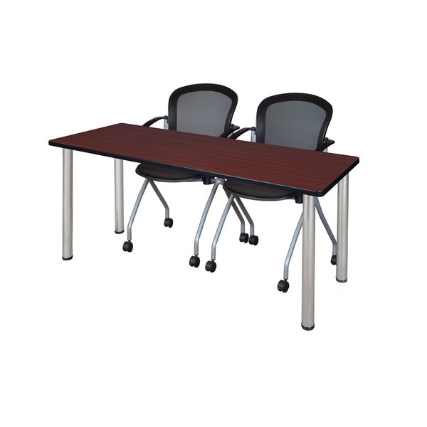 Rectangle Tables > Training Tables > Kee Table & Chair Sets, 72 X 24 X 29, Wood|Metal|Fabric Top