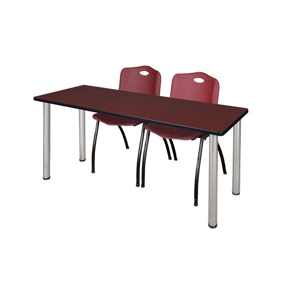 Rectangle Tables > Training Tables > Kee Table & Chair Sets, 72 X 24 X 29, Wood|Metal|Plastic Top