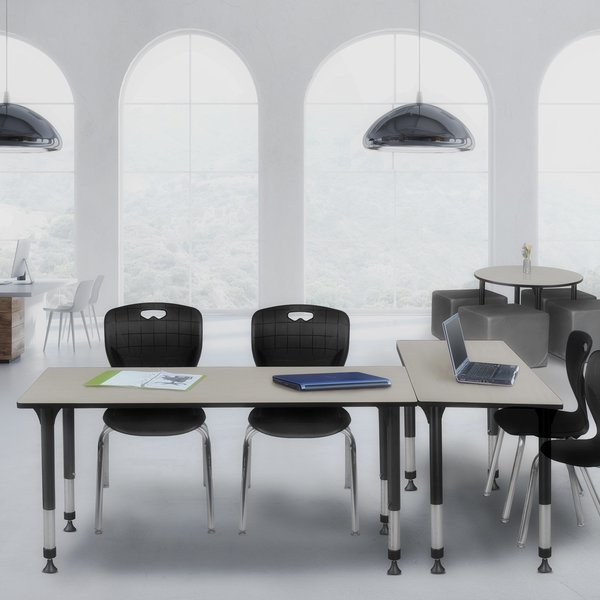 Tables > Height Adjustable > Rectangular Table & Chair Sets, 72 X 24 X 23-34