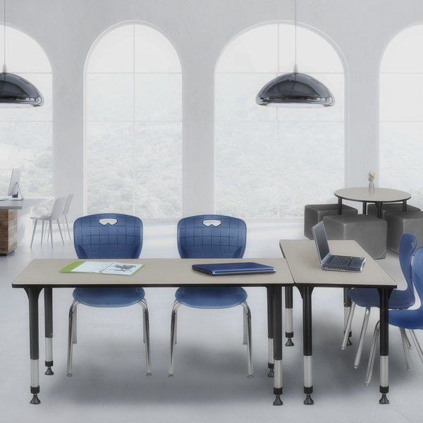 Tables > Height Adjustable > Rectangular Table & Chair Sets, 72 X 24 X 23-34