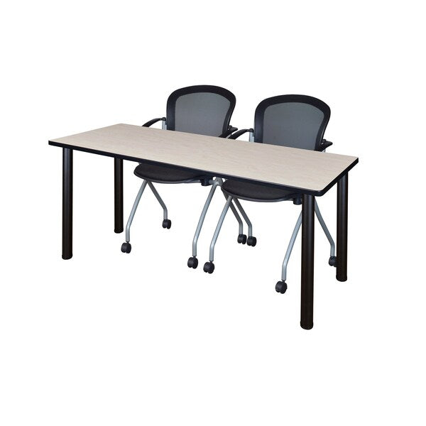 Rectangle Tables > Training Tables > Kee Table & Chair Sets, 72 X 24 X 29, Wood|Metal|Fabric Top