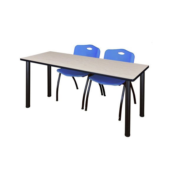 Rectangle Tables > Training Tables > Kee Table & Chair Sets, 72 X 24 X 29, Wood|Metal|Plastic Top