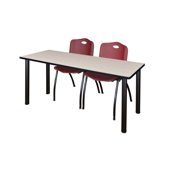 Rectangle Tables > Training Tables > Kee Table & Chair Sets, 72 X 24 X 29, Wood|Metal|Plastic Top