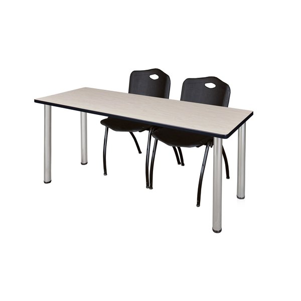 Rectangle Tables > Training Tables > Kee Table & Chair Sets, 72 X 24 X 29, Wood|Metal|Plastic Top