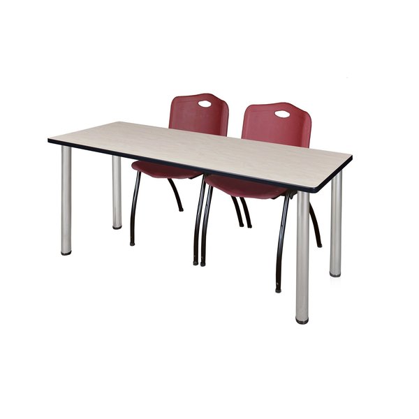 Rectangle Tables > Training Tables > Kee Table & Chair Sets, 72 X 24 X 29, Wood|Metal|Plastic Top