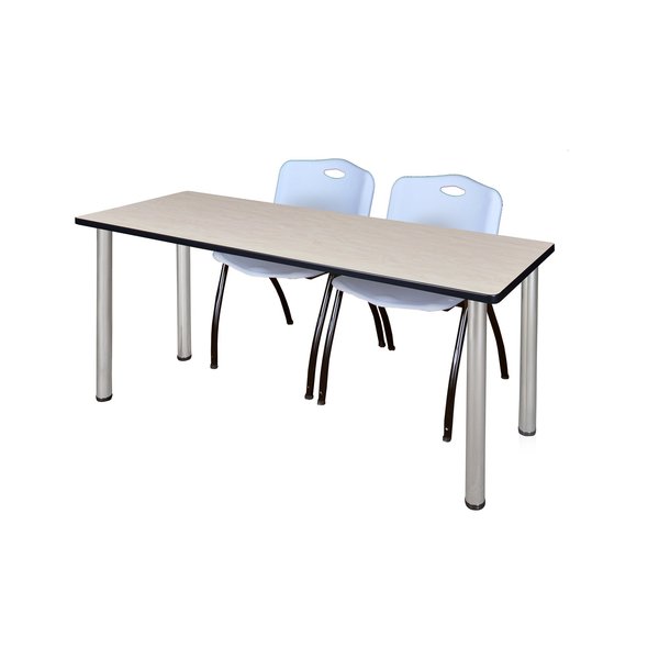 Rectangle Tables > Training Tables > Kee Table & Chair Sets, 72 X 24 X 29, Wood|Metal|Plastic Top