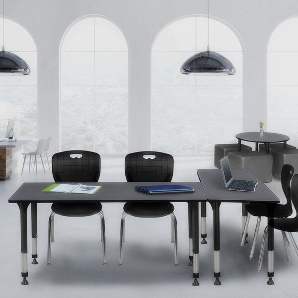 Tables > Height Adjustable > Rectangular Table & Chair Sets, 72 X 30 X 23-34