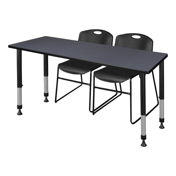 Tables > Height Adjustable > Rectangular Table & Chair Sets, 72 X 30 X 23-34