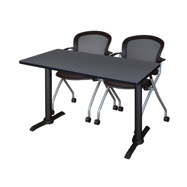 Rectangle Tables > Training Tables > Cain Training Table & Chair Sets, 48 X 24 X 29, Grey