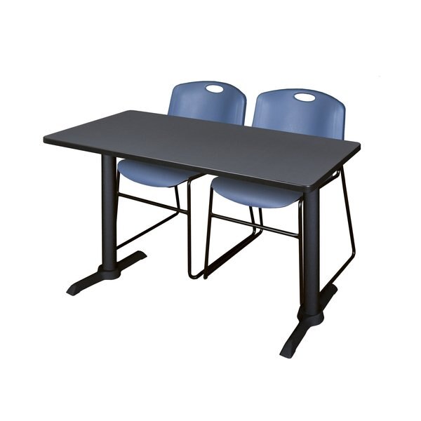 Rectangle Tables > Training Tables > Cain Training Table & Chair Sets, 48 X 24 X 29, Grey
