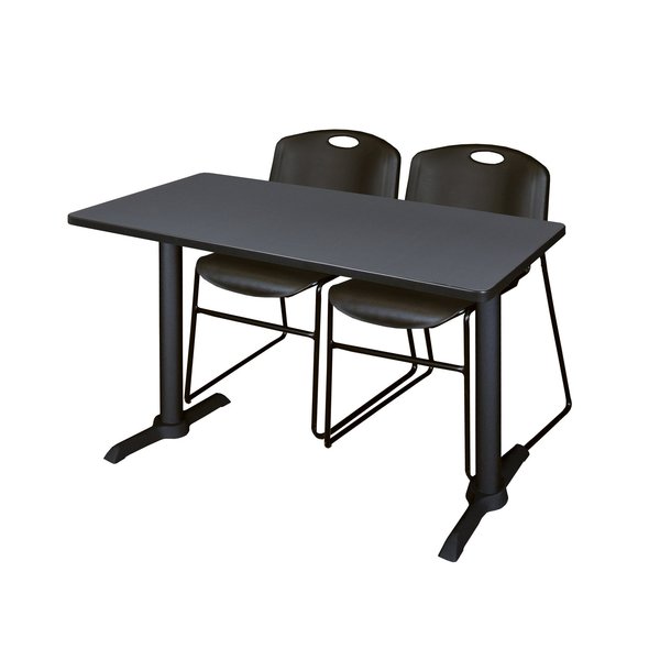 Rectangle Tables > Training Tables > Cain Training Table & Chair Sets, 48 X 24 X 29, Grey