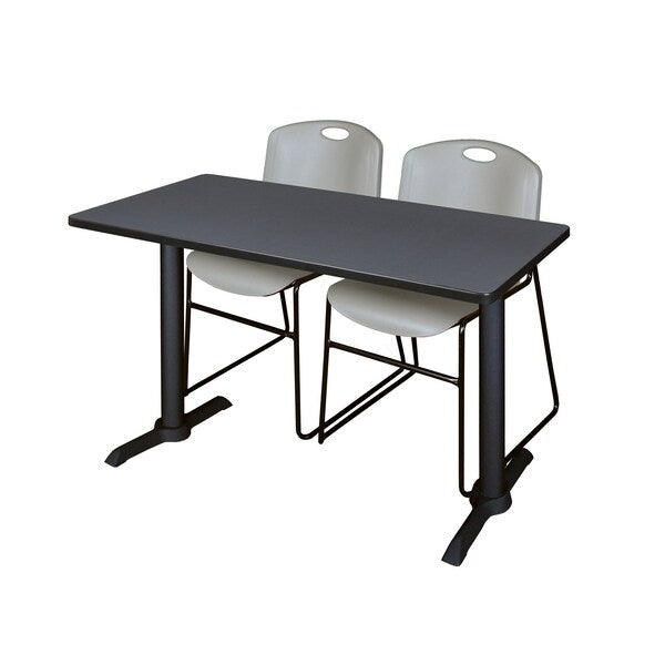Rectangle Tables > Training Tables > Cain Training Table & Chair Sets, 48 X 24 X 29, Grey