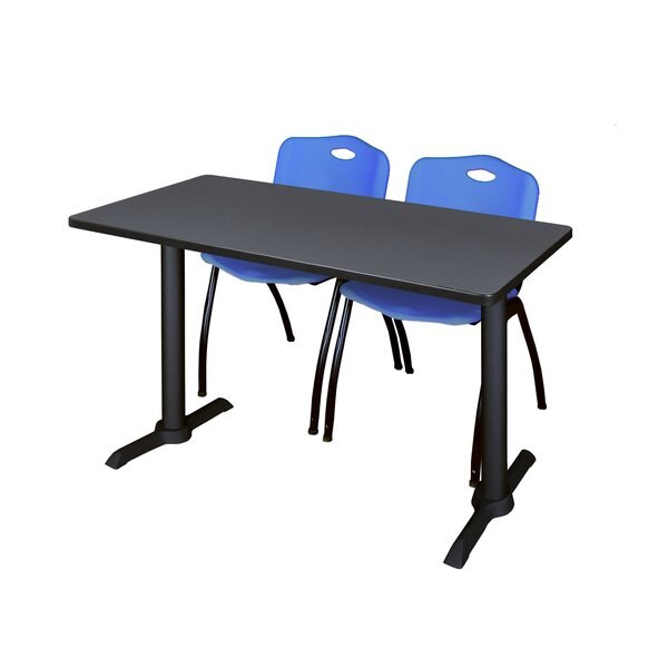 Rectangle Tables > Training Tables > Cain Training Table & Chair Sets, 48 X 24 X 29, Grey