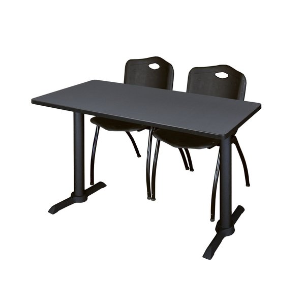 Rectangle Tables > Training Tables > Cain Training Table & Chair Sets, 48 X 24 X 29, Grey
