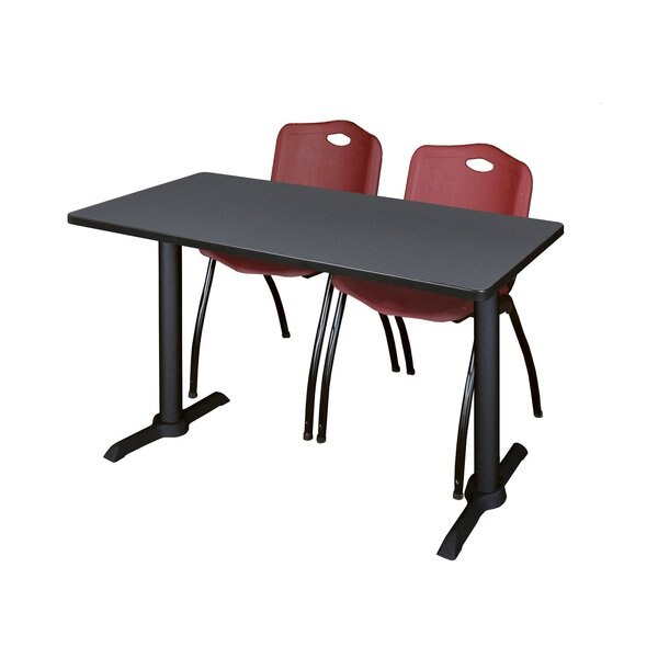 Rectangle Tables > Training Tables > Cain Training Table & Chair Sets, 48 X 24 X 29, Grey