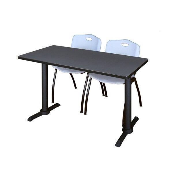 Rectangle Tables > Training Tables > Cain Training Table & Chair Sets, 48 X 24 X 29, Grey