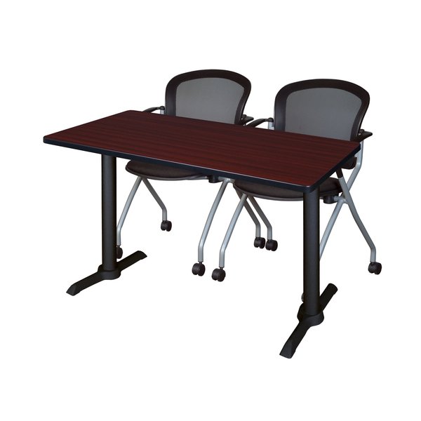 Rectangle Tables > Training Tables > Cain Training Table & Chair Sets, 48 X 24 X 29, Mahogany