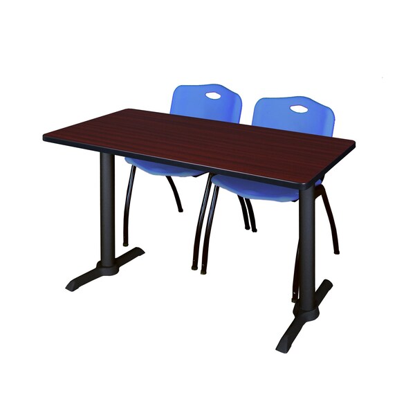 Rectangle Tables > Training Tables > Cain Training Table & Chair Sets, 48 X 24 X 29, Mahogany