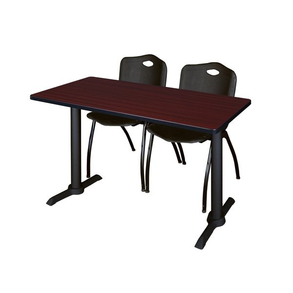 Rectangle Tables > Training Tables > Cain Training Table & Chair Sets, 48 X 24 X 29, Mahogany