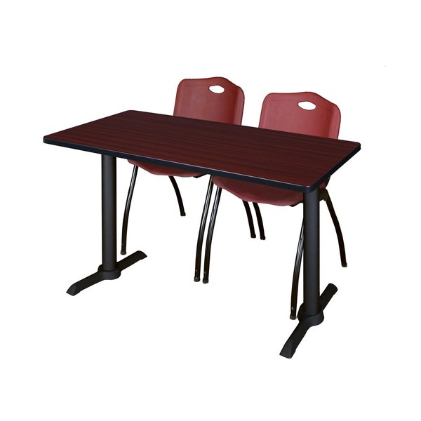 Rectangle Tables > Training Tables > Cain Training Table & Chair Sets, 48 X 24 X 29, Mahogany