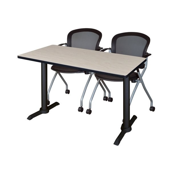 Rectangle Tables > Training Tables > Cain Training Table & Chair Sets, 48 X 24 X 29, Maple