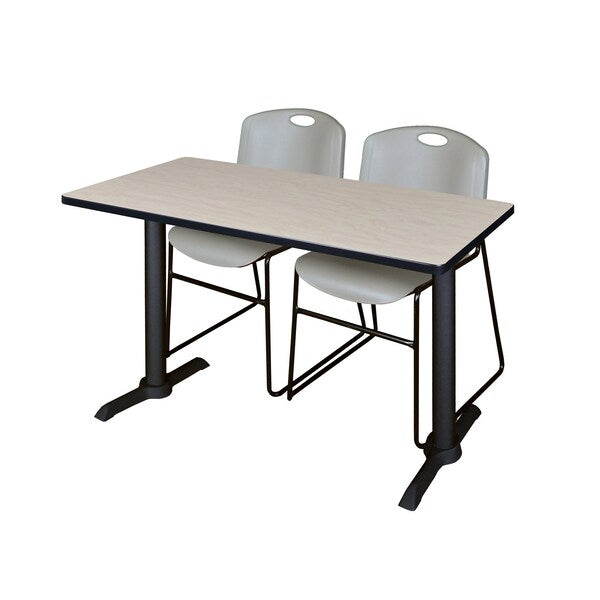 Rectangle Tables > Training Tables > Cain Training Table & Chair Sets, 48 X 24 X 29, Maple
