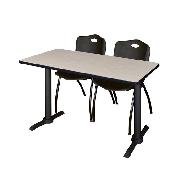 Rectangle Tables > Training Tables > Cain Training Table & Chair Sets, 48 X 24 X 29, Maple