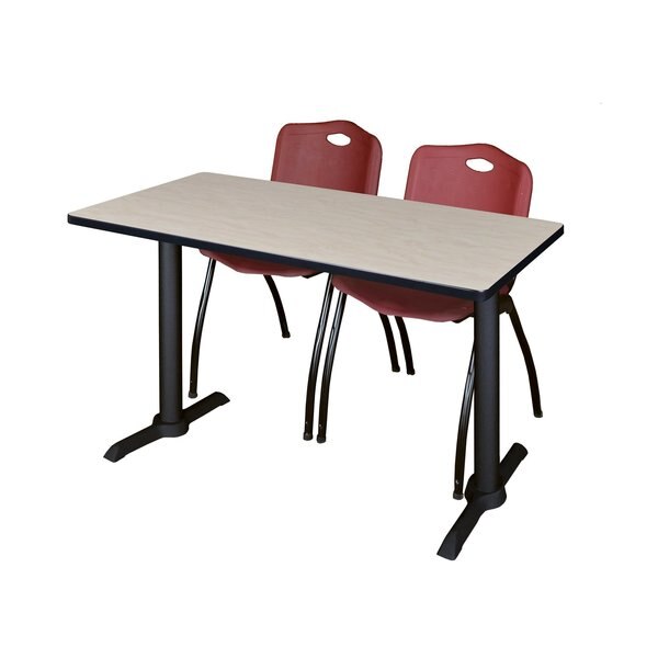 Rectangle Tables > Training Tables > Cain Training Table & Chair Sets, 48 X 24 X 29, Maple