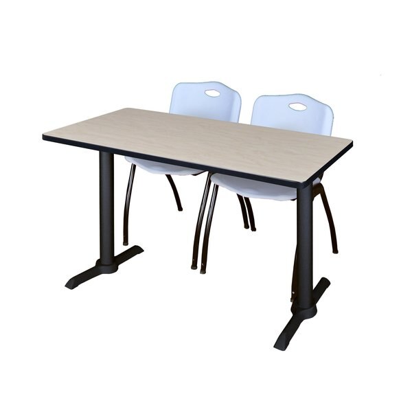 Rectangle Tables > Training Tables > Cain Training Table & Chair Sets, 48 X 24 X 29, Maple