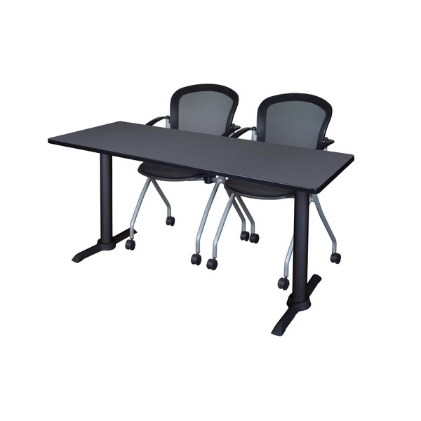 Rectangle Tables > Training Tables > Cain Training Table & Chair Sets, 60 X 24 X 29, Grey