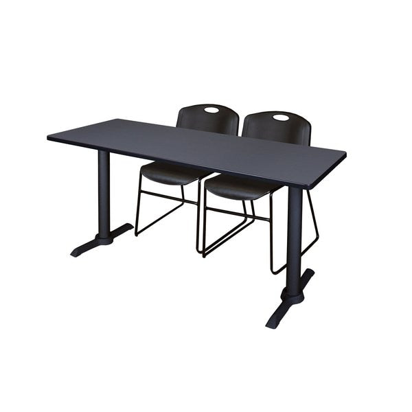 Rectangle Tables > Training Tables > Cain Training Table & Chair Sets, 60 X 24 X 29, Grey