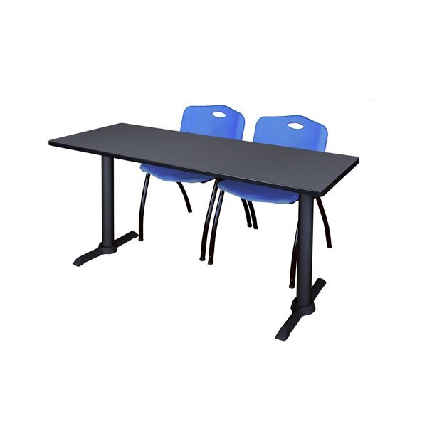 Rectangle Tables > Training Tables > Cain Training Table & Chair Sets, 60 X 24 X 29, Grey