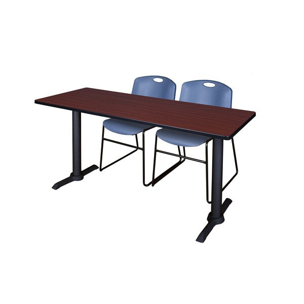 Rectangle Tables > Training Tables > Cain Training Table & Chair Sets, 60 X 24 X 29, Mahogany