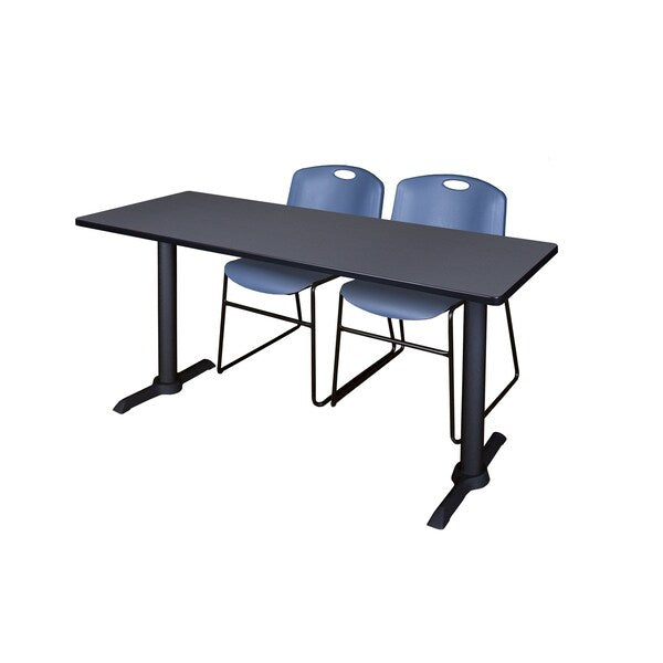 Rectangle Tables > Training Tables > Cain Training Table & Chair Sets, 66 X 24 X 29, Grey