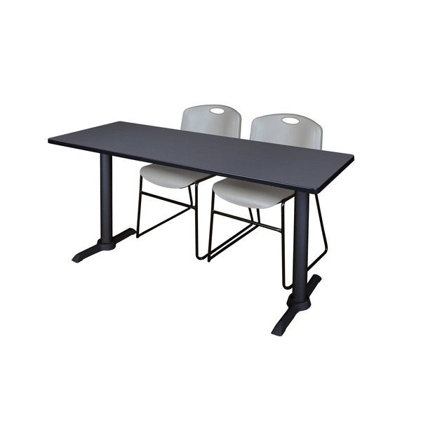 Rectangle Tables > Training Tables > Cain Training Table & Chair Sets, 66 X 24 X 29, Grey