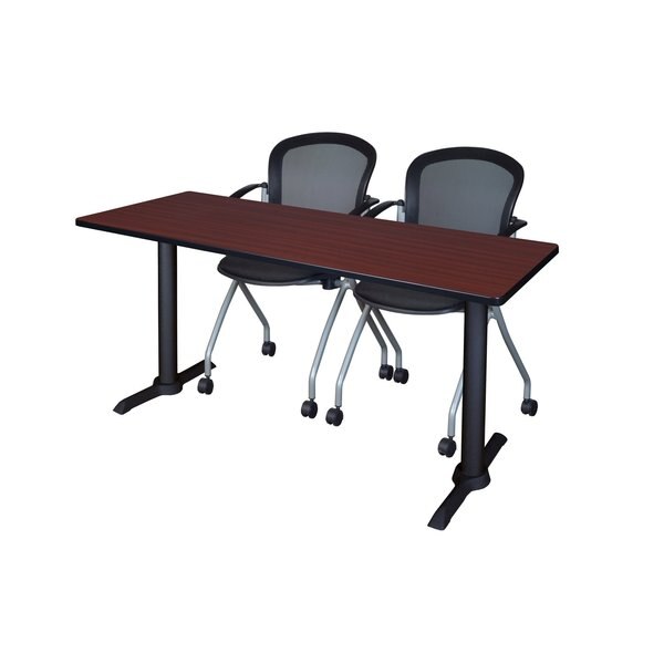 Rectangle Tables > Training Tables > Cain Training Table & Chair Sets, 66 X 24 X 29, Mahogany