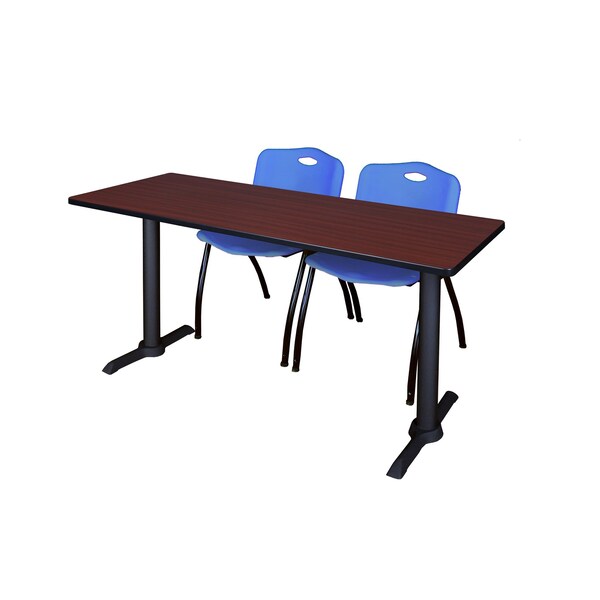 Rectangle Tables > Training Tables > Cain Training Table & Chair Sets, 66 X 24 X 29, Mahogany